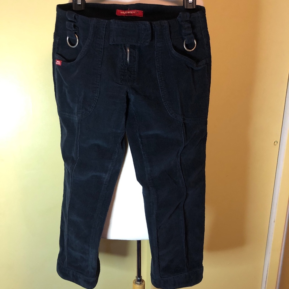 Miss Sixty Dark Grey Cropped Corduroy Pants.